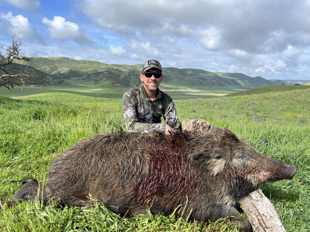 Drew Helms with a nice California wild boar.