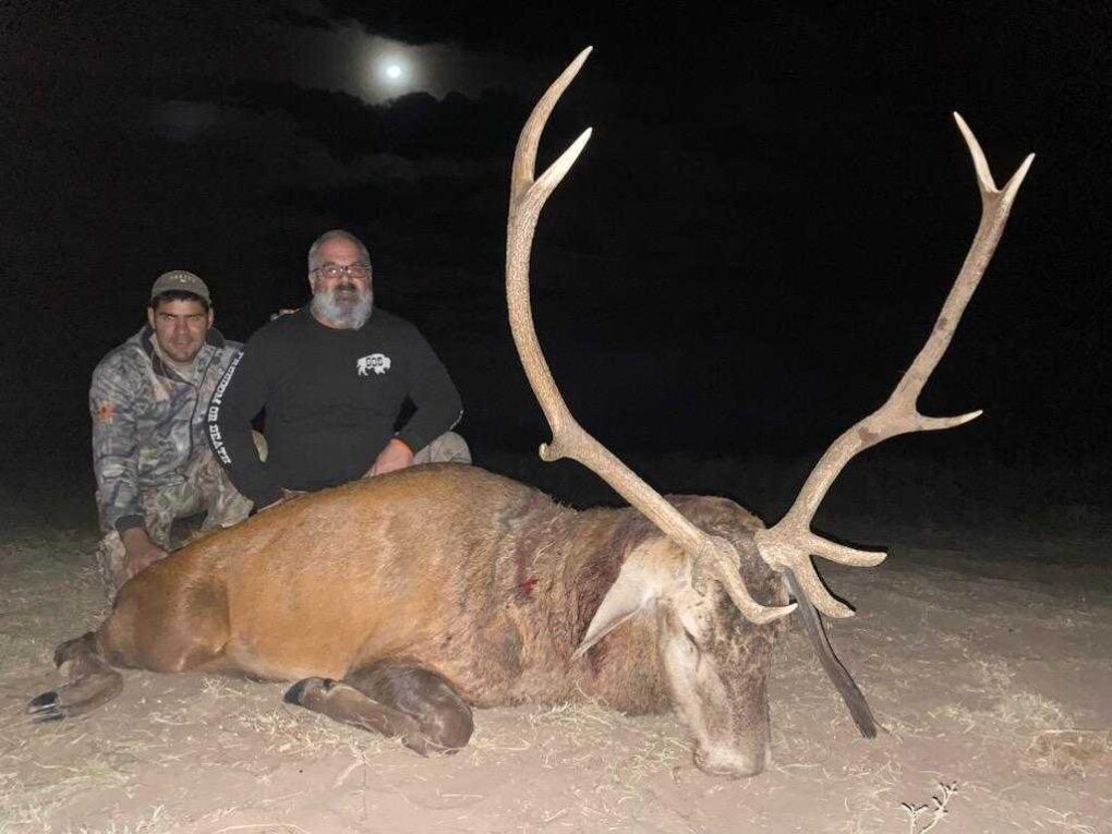 Andy Nagel and his guide with his Argentina free range stag.