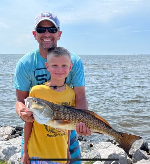 Fishing with his son