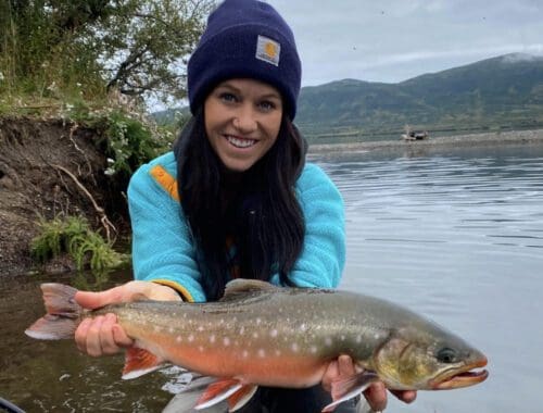 Lacey Savage flyfishing in Alaska
