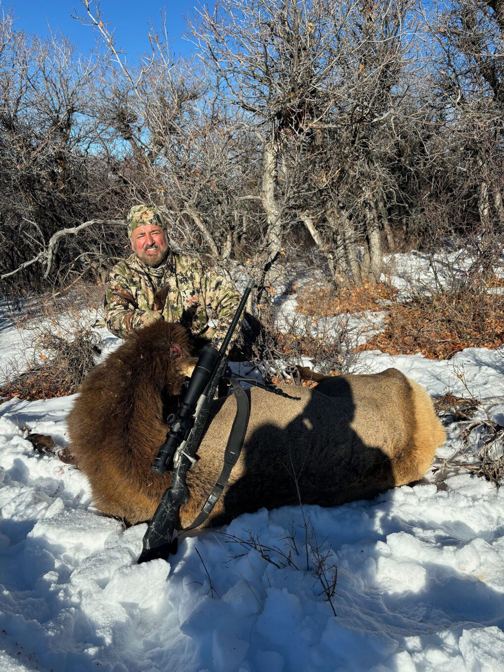 John Frink with his Colorado cow elk.