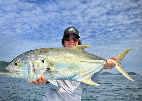 Lacey Savage Group Jack Inshore Fishing BLT Mexico Fishing Lodge 2024 » Outdoors International Lacey with a big Jack