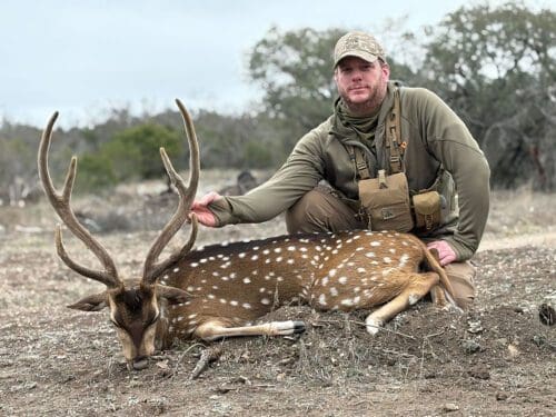 Jason Dellar Client Texas Axis Deer COA 2025 » Outdoors International Jason with a beautiful Texas Axis deer.