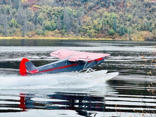Float plane taking off