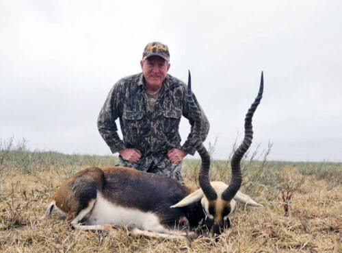 Scott with a giant free range blackbuck.