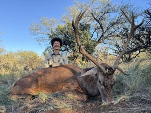 Isaac Powell with his Argentina free range stag