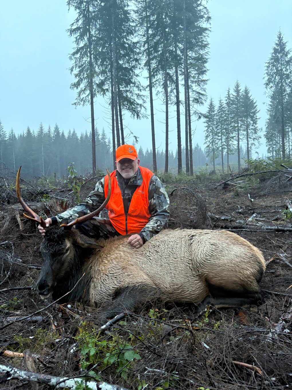 Charles Monson Client Washington Roosevelt Elk Hunt OLO 2025 » Outdoors International Charles with his Washington Roosevelt elk