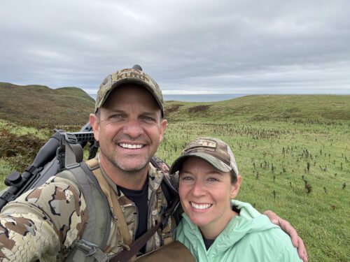 Charlie Ward and his wife hunting fallow deer in Ireland on Lambay Island.