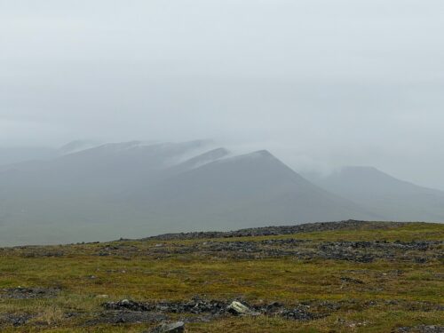 Steve Sharp — misty mountains and tundra landscape (Alaska, 2026)
