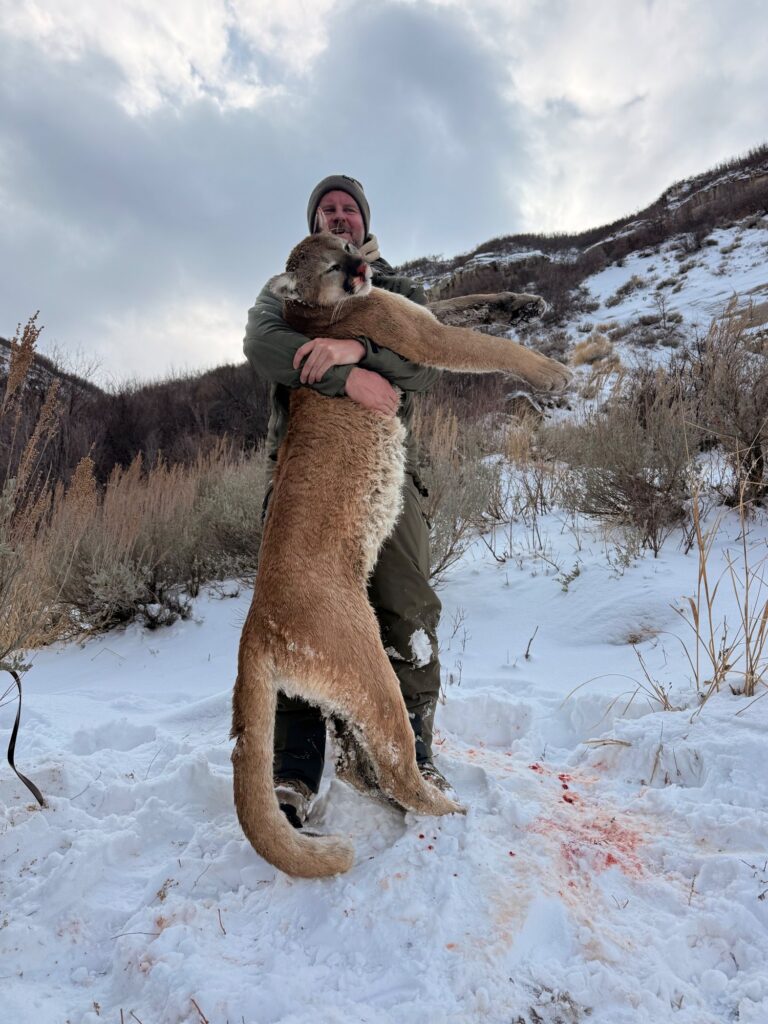 Steven Carpenter — mountain lion harvest in snowy hills (Colorado, 2026)